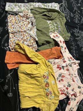 Carter's Yellow Floral Ruffled Long-Sleeve Top for Kids